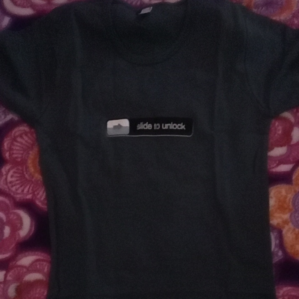 American Apparel Black 'Slide to Unlock' Kids Tee